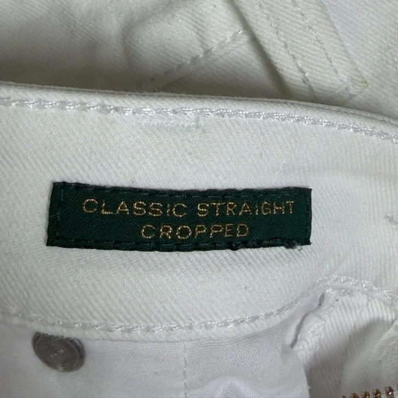 LRL Lauren Jeans Co Women’s White Classic Straight Cropped Coastal Jeans Size 12 - Picture 4 of 8